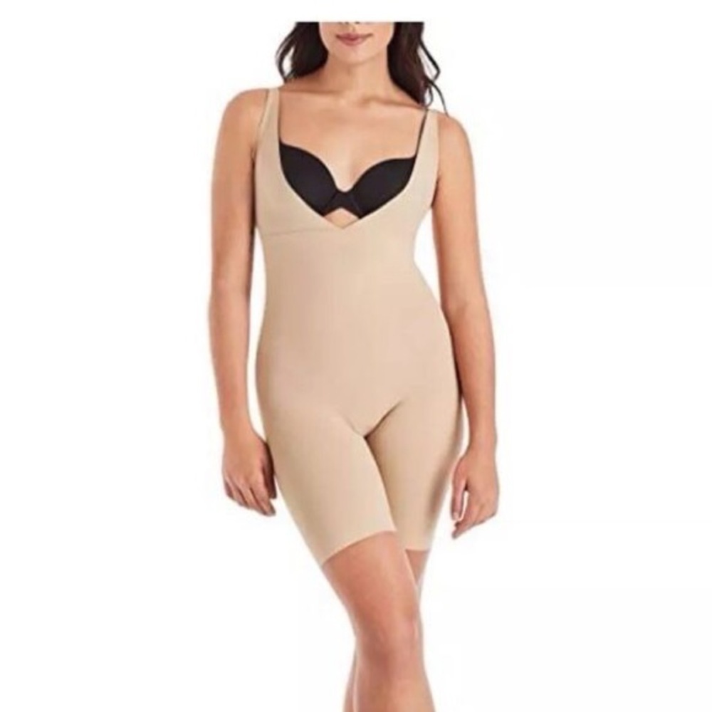 Maidenform open bust Shapewear tan size medium